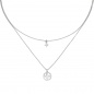 Preview: Collier Halskette 925 Sterling Silber 5 Zirkonia 44 cm