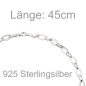 Preview: Collier Halskette 925 Silber 144 Zirkonia 45 cm Kette Silberkette