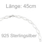 Preview: Collier Halskette 925 Sterling Silber 45 cm Kette Silberkette