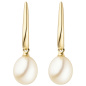 Preview: Ohrhänger 585 Gold Gelbgold 2 Süßwasser Perlen Ohrringe Perlenohrringe
