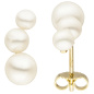 Preview: Ohrstecker 585 Gold Gelbgold 6 Süßwasser Perlen Ohrringe Perlenohrringe