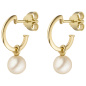 Preview: Ohrhänger 585 Gold Gelbgold 2 Süßwasser Perlen Ohrringe Perlenohrringe
