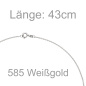 Preview: Collier Halskette 585 Gold Weißgold 7 Diamanten Brillanten 43 cm Kette