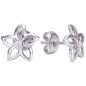 Preview: Ohrstecker Blume 925 Sterling Silber 2 Zirkonia Ohrringe Silberohrringe