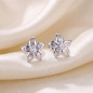 Preview: Ohrstecker Blume 925 Sterling Silber 2 Zirkonia Ohrringe Silberohrringe