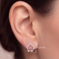 Preview: Ohrstecker Blume 925 Silber matt 22 Zirkonia Ohrringe Silberohrringe