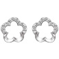 Preview: Ohrstecker Blume 925 Silber matt 22 Zirkonia Ohrringe Silberohrringe