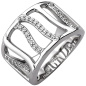 Preview: Damen Ring breit 925 Sterling Silber 32 Zirkonia Silberring