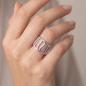 Preview: Damen Ring breit 925 Sterling Silber 32 Zirkonia Silberring