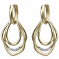Preview: Creolen 925 Sterling Silber gold vergoldet 10 Zirkonia Ohrringe