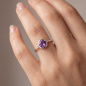 Preview: Damen Ring 925 Sterling Silber 1 Amethyst lila violett Silberring