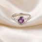 Preview: Damen Ring 925 Sterling Silber 1 Amethyst lila violett Silberring