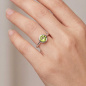 Preview: Damen Ring 925 Sterling Silber 1 Peridot grün Silberring