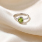 Preview: Damen Ring 925 Sterling Silber 1 Peridot grün Silberring