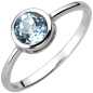 Preview: Damen Ring 925 Sterling Silber 1 Blautopas hellblau blau Silberring