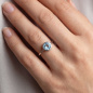 Preview: Damen Ring 925 Sterling Silber 1 Blautopas hellblau blau Silberring
