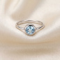 Preview: Damen Ring 925 Sterling Silber 1 Blautopas hellblau blau Silberring