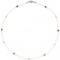 Preview: Halskette Kette mit Perlen Peridot Turmalin 45 cm