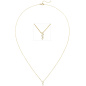 Preview: Collier 750 Gold Gelbgold 5 Diamanten Brillanten 45 cm