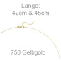 Preview: Collier 750 Gold Gelbgold 5 Diamanten Brillanten 45 cm