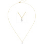 Preview: Collier 750 Gold Gelbgold 2 Diamanten Brillanten 45 cm