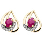 Preview: Ohrstecker 333 Gold Gelbgold 14 Zirkonia 2 Rubine Ohrringe