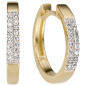 Preview: Creolen 585 Gold Gelbgold 32 Diamanten Brillanten Ohrringe