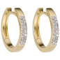 Preview: Creolen 585 Gold Gelbgold 32 Diamanten Brillanten Ohrringe