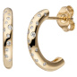 Preview: Halbcreolen 585 Gold Gelbgold 34 Diamanten Brillanten Ohrringe