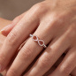 Preview: Damen Ring Unendlichkeit 925 Sterling Silber 29 Zirkonia elastisch