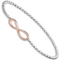 Preview: Armband Unendlichkeit 925 Sterling Silber bicolor vergoldet 47 Zirkonia 18 cm