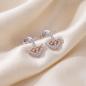 Preview: Ohrstecker Anker 925 Sterling Silber bicolor vergoldet 36 Zirkonia
