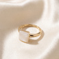 Preview: Damen Ring Perlmutt 925 Silber gold vergoldet 1 Perlmutt-Einlage