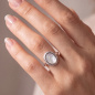 Preview: Damen Ring 925 Sterling Silber 1 Perlmutt-Einlage oval