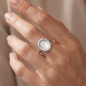 Preview: Damen Ring 925 Sterling Silber 1 Perlmutt-Einlage oval