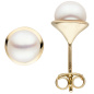 Preview: Ohrstecker 925 Sterling Silber gold vergoldet 2 Süßwasser Perlen