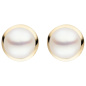 Preview: Ohrstecker 925 Sterling Silber gold vergoldet 2 Süßwasser Perlen
