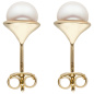 Preview: Ohrstecker 925 Sterling Silber gold vergoldet 2 Süßwasser Perlen
