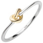 Preview: Damen Ring Knoten 925 Sterling Silber bicolor vergoldet