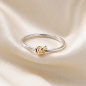 Preview: Damen Ring Knoten 925 Sterling Silber bicolor vergoldet