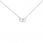 Preview: Collier Halskette 925 Sterling Silber 13 Zirkonia 45 cm Kette Silberkette