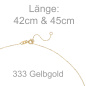 Preview: Collier Kette mit Anhänger 333 Gold Gelbgold 1 Zirkonia 45 cm