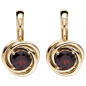 Preview: Ohrhänger 333 Gold Gelbgold 2 Granate rot Ohrringe Boutons
