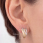 Preview: Creolen 585 Gold Gelbgold bicolor matt 22 Diamanten Brillanten Ohrringe