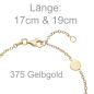 Preview: Armband mit Plättchen 375 Gold Gelbgold 19 cm
