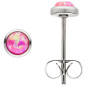 Preview: Ohrstecker Edelstahl 2 synthetische Opale rosa 5 mm