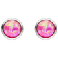 Preview: Ohrstecker Edelstahl 2 synthetische Opale rosa 5 mm