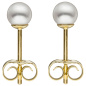 Preview: Ohrstecker 585 Gold Gelbgold 2 Süßwasser Perlen 4,5 mm