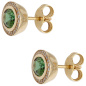 Preview: Ohrstecker 585 Gold Gelbgold 2 Turmaline 48 Diamanten Brillanten Ohrringe