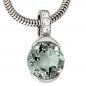 Preview: Anhänger 585 Gold Weißgold 3 Diamanten Brillanten 1 grüner Amethyst